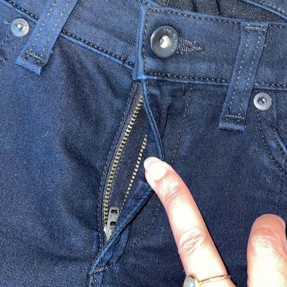 Rag & Bone Womens The Grand Prix Motocross Leather Chevron Jeans Midnight Size 2 - Picture 7 of 14